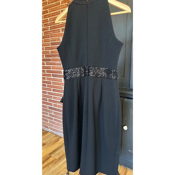 Eliza J Womens Sequin Bow Dress Sz 12 Black Party Cocktail Wedding New Year's - Picture 4 of 6